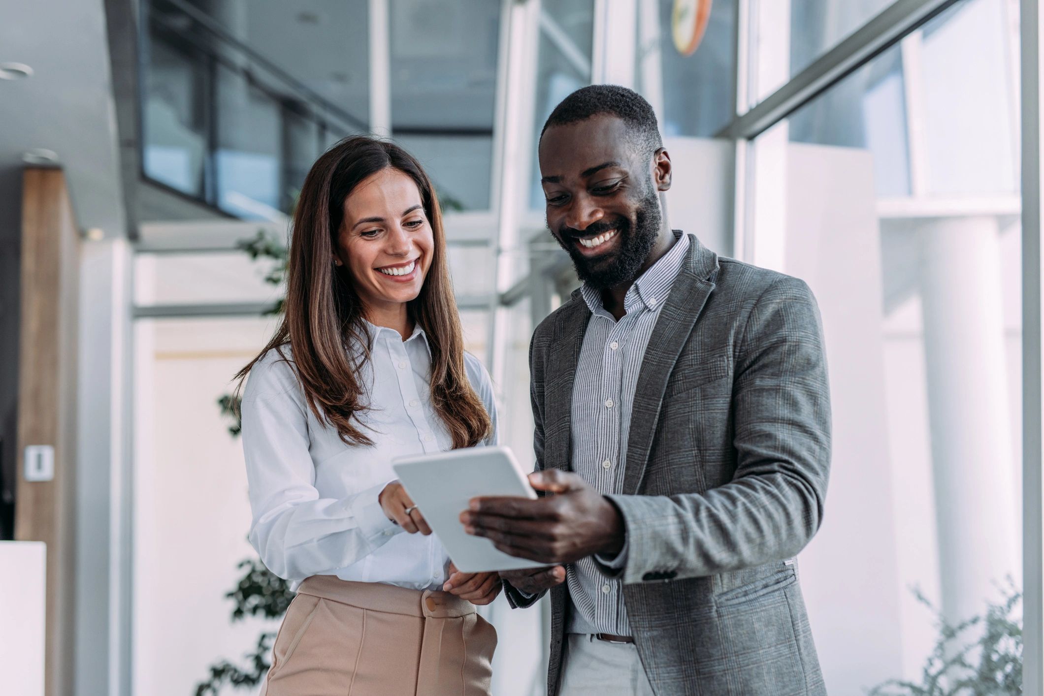 Modern real estate team working together