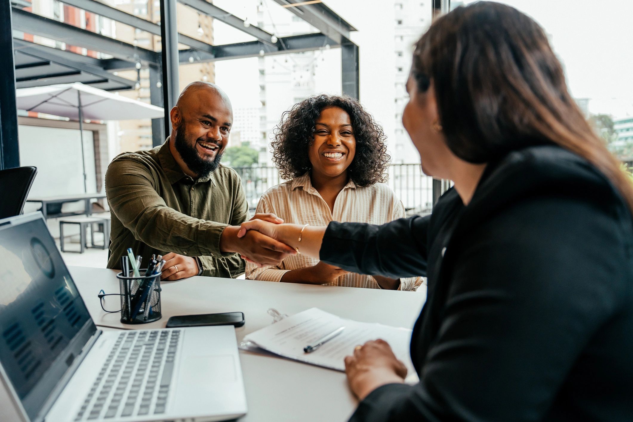 real estate agent with client